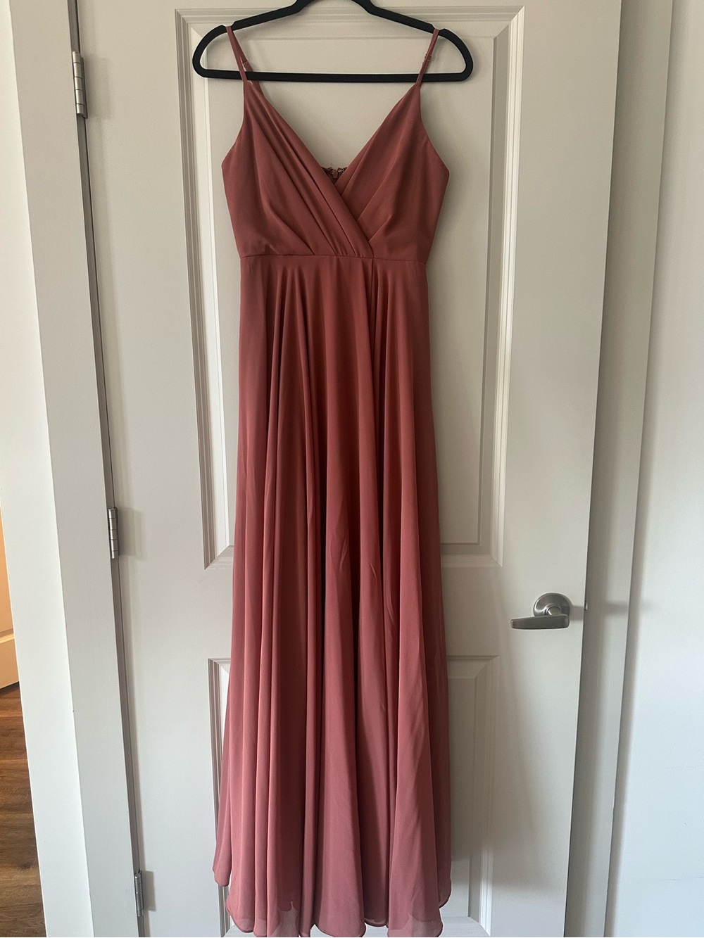 Lulu's Rose Mauve Satin Maxi Dress